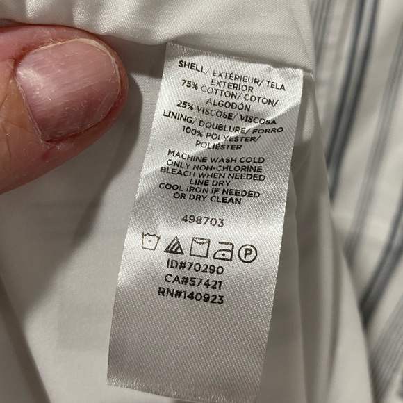 NWT Loft outlet women’s sleeveless dress, blue white stripe, coastal.  Size 6 - Picture 3 of 8